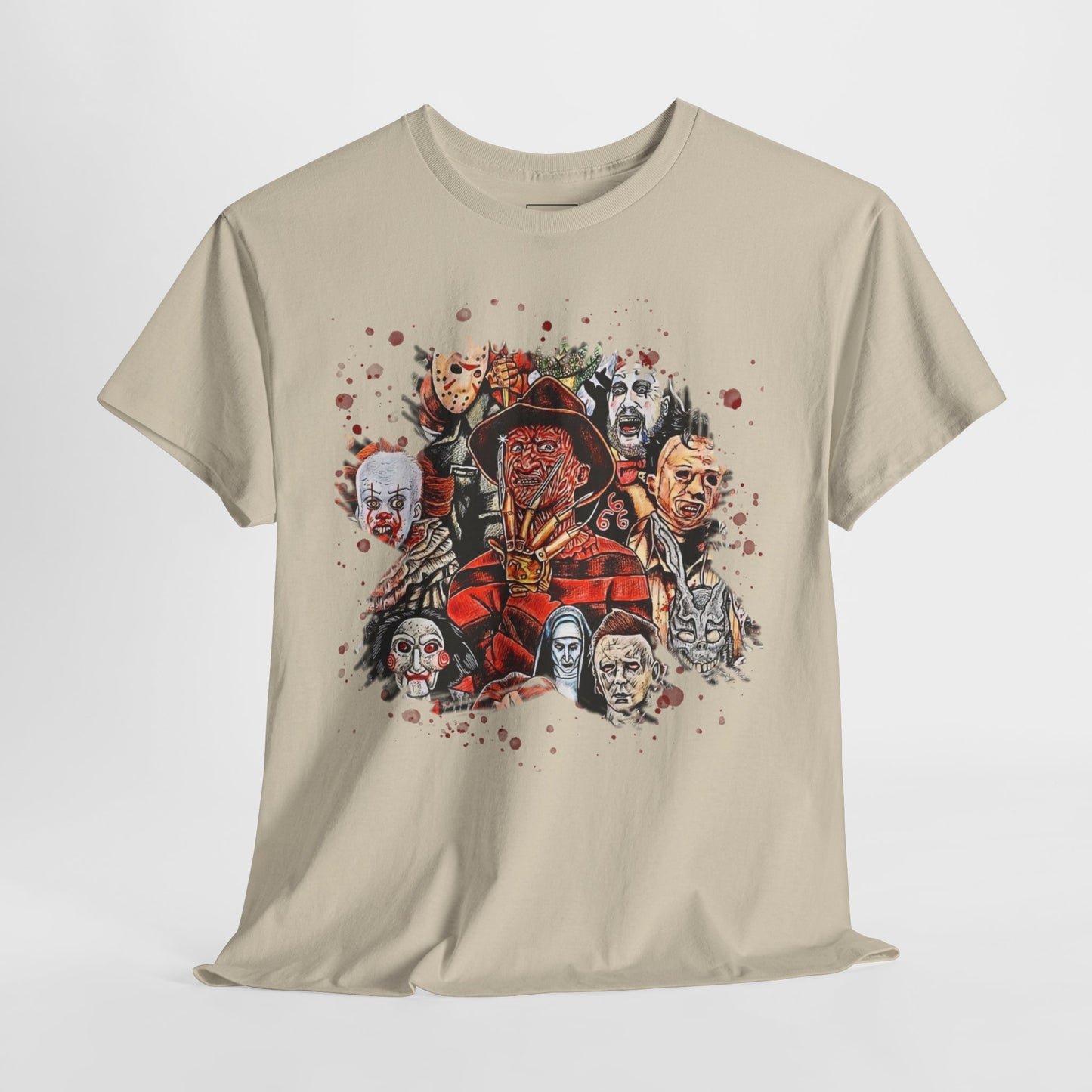 Halloween; Classic Horror Characters with Blood Splatter -- Unisex