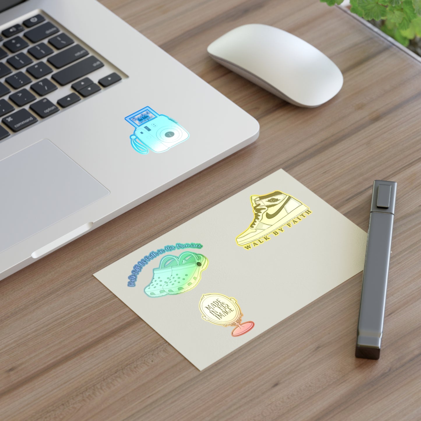 Created In His Image and Walk By Faith Nike Shoes Christian Sticker Sheets