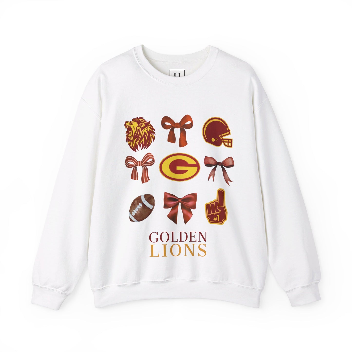 Garrard County High School Lions Bows & Football Sweaters (Front Only)