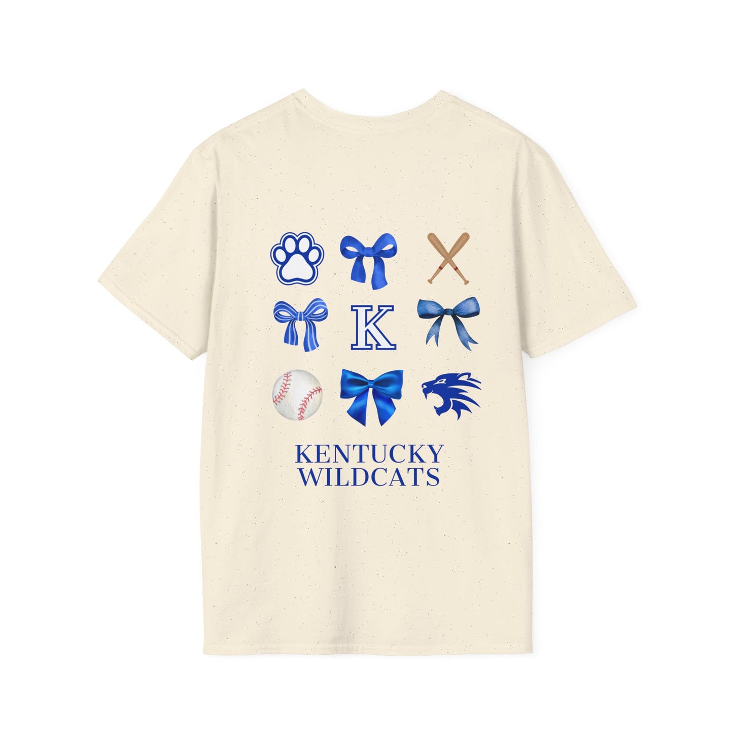 Kentucky Ribbon/Bow Baseball T-shirt (Front and Back)