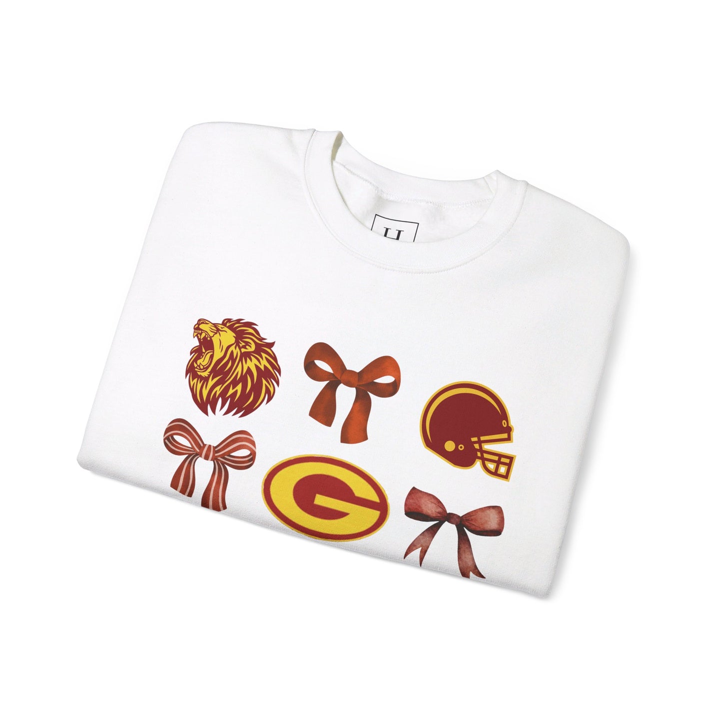 Garrard County High School Lions Bows & Football Sweaters (Front Only)