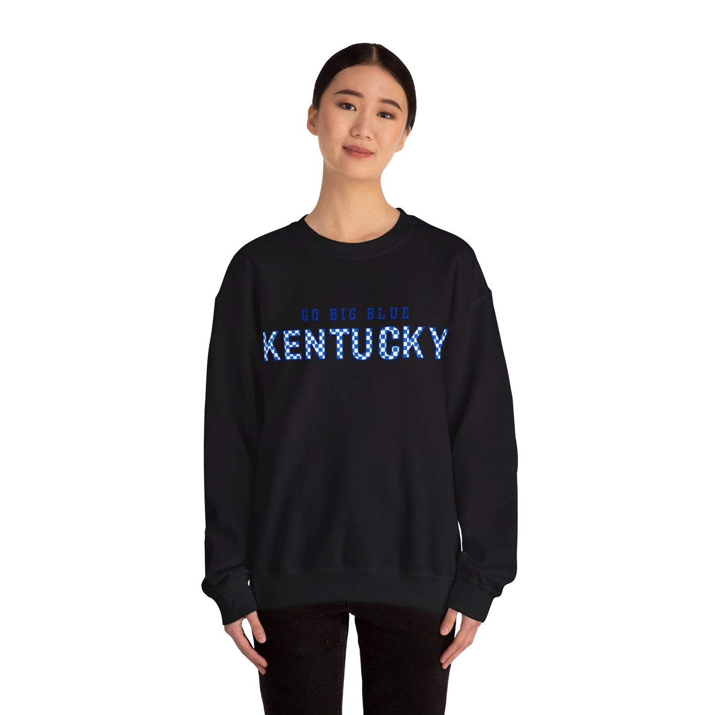 Go Big Blue Kentucky Wildcat Pride Retro Checker Sweater