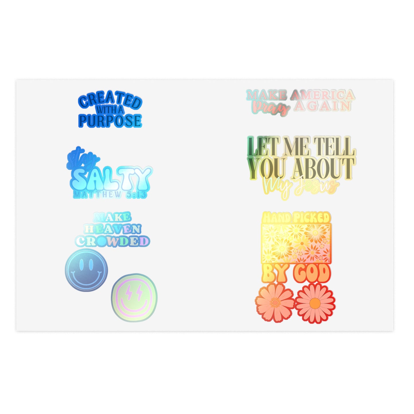Christian Christian Sticker Sheets (Smiles, Flowers, and Quotes)