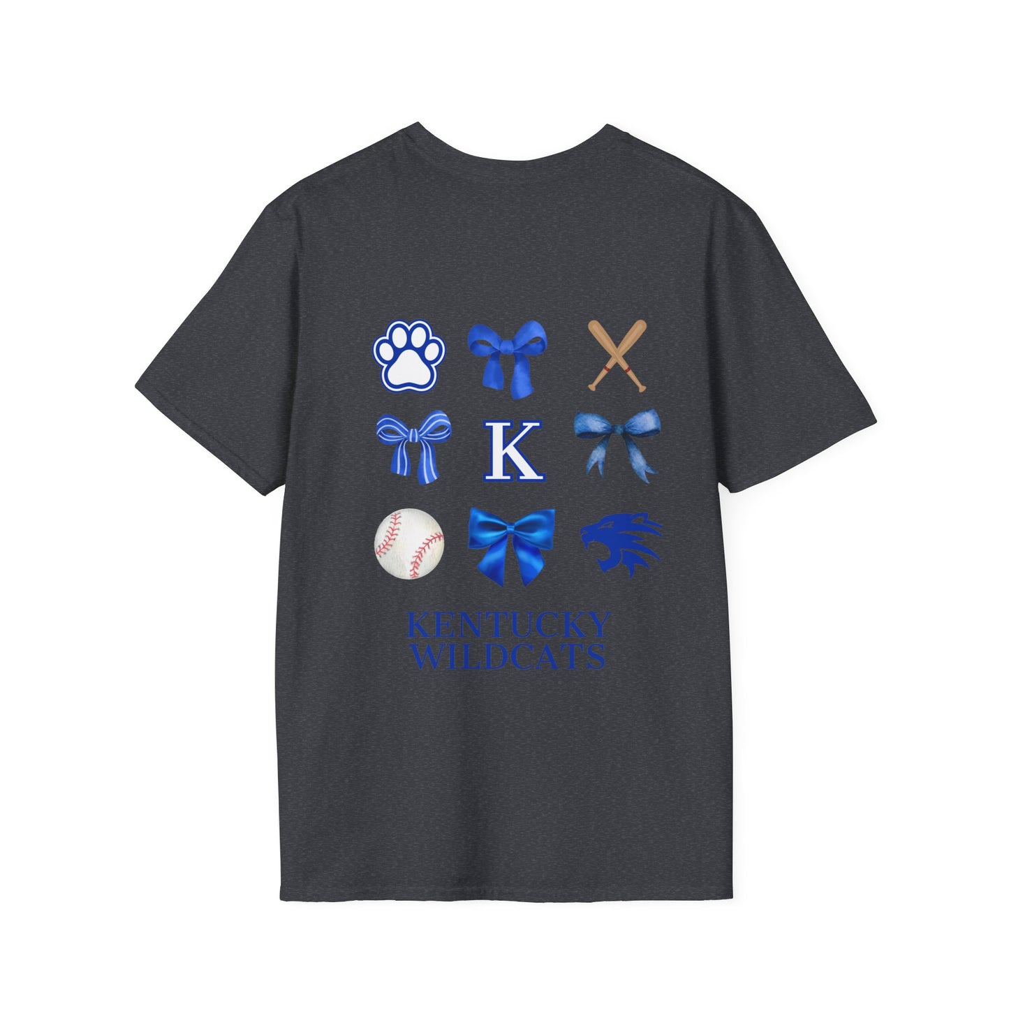 Kentucky Ribbon/Bow Baseball T-shirt (Front and Back)