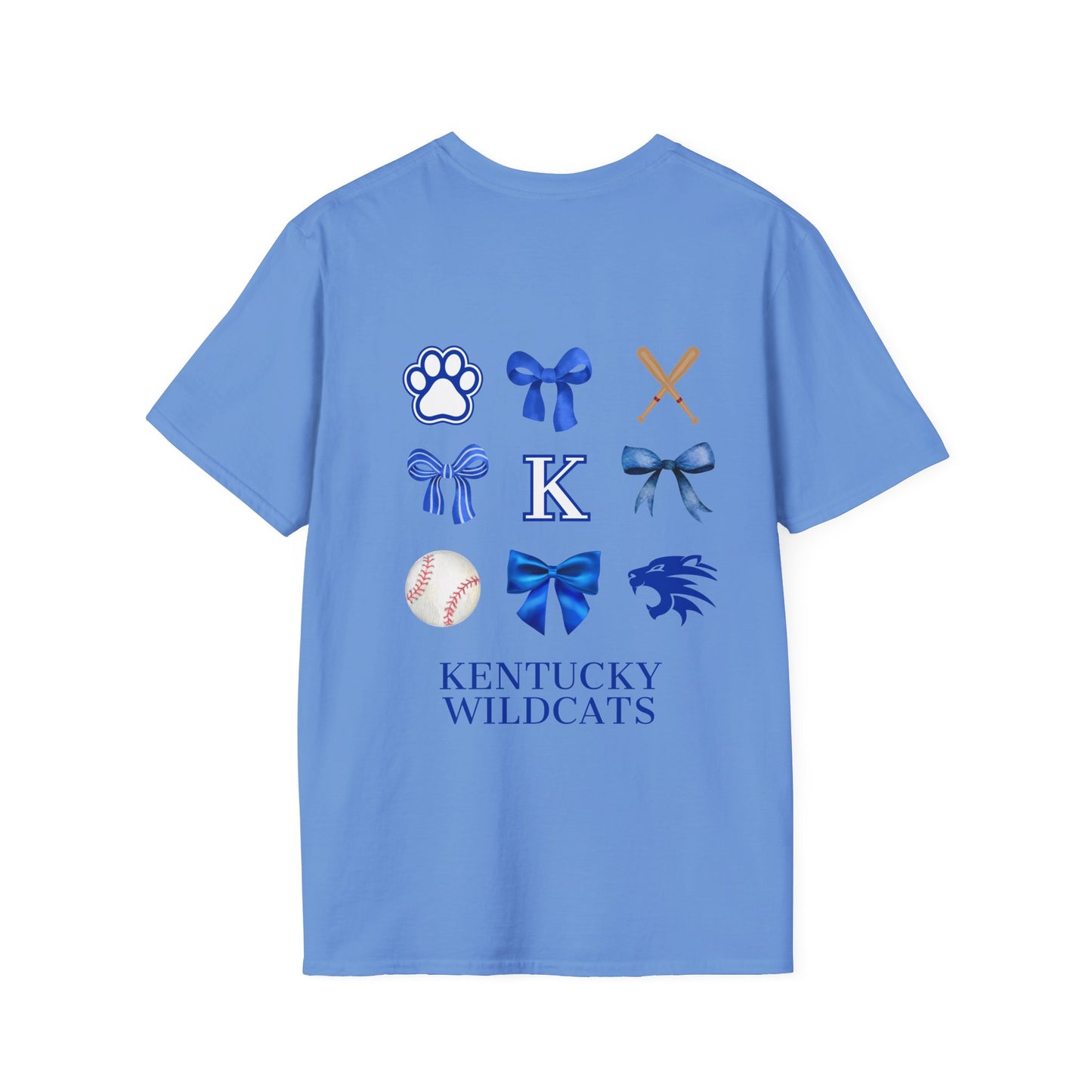 Kentucky Ribbon/Bow Baseball T-shirt (Front and Back)