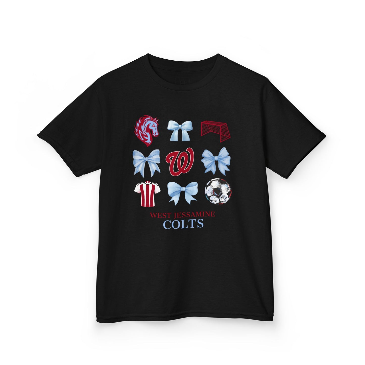 YOUTH --Soccer Coquette Bows Unisex Tee - West Jessamine