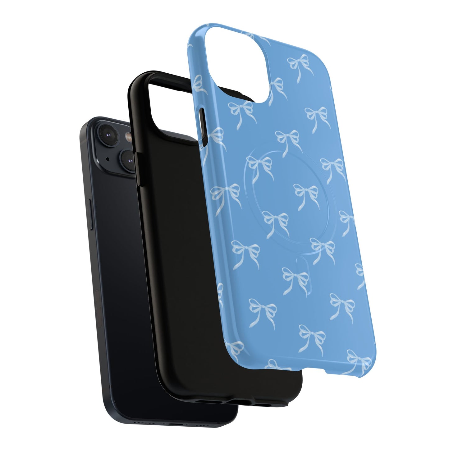 Blue Bow Coquette Design Tough Phone Case, Cute Phone Cover, Durable iPhone Case, Stylish Gift for Her