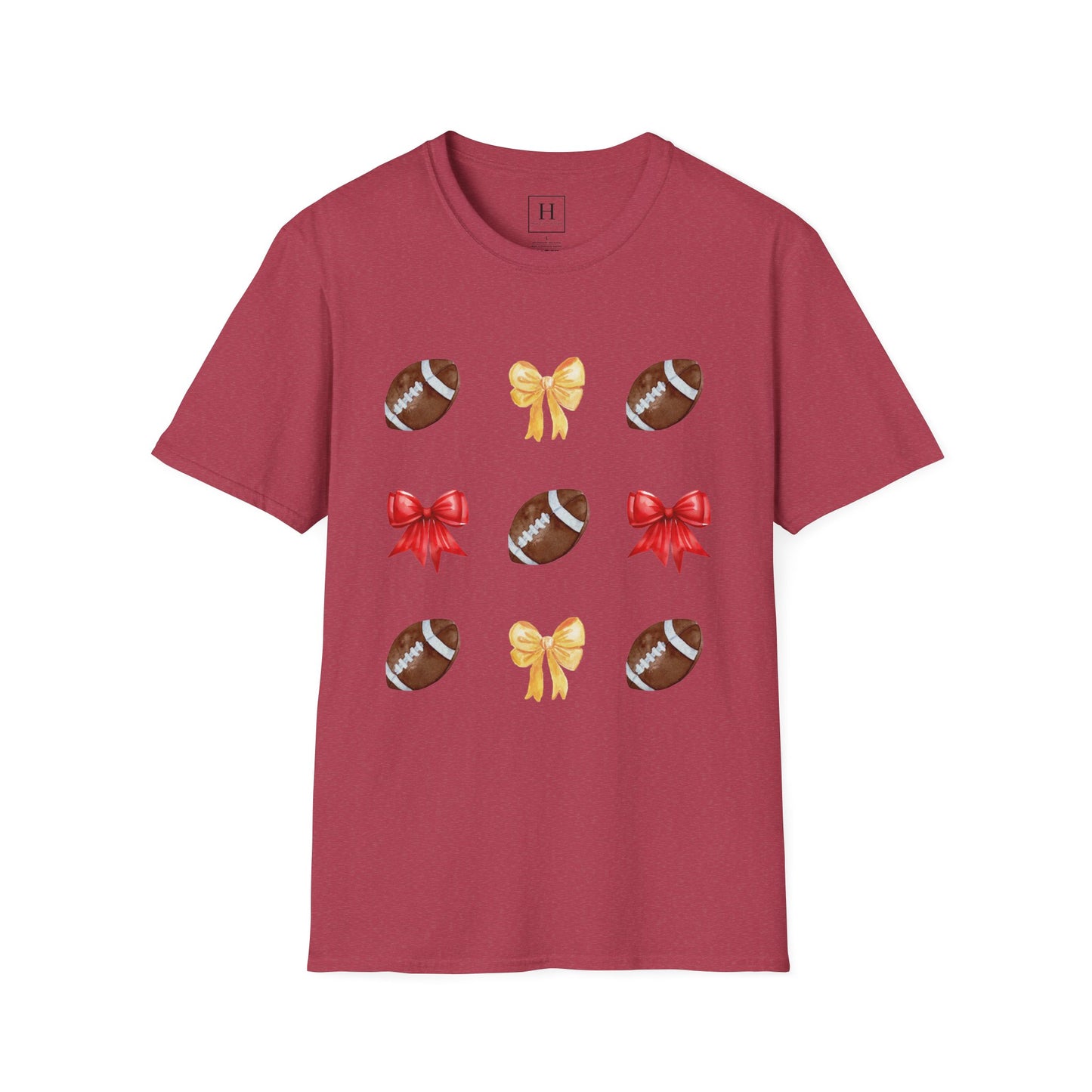 Bows & Football T-Shirt (Front Only)