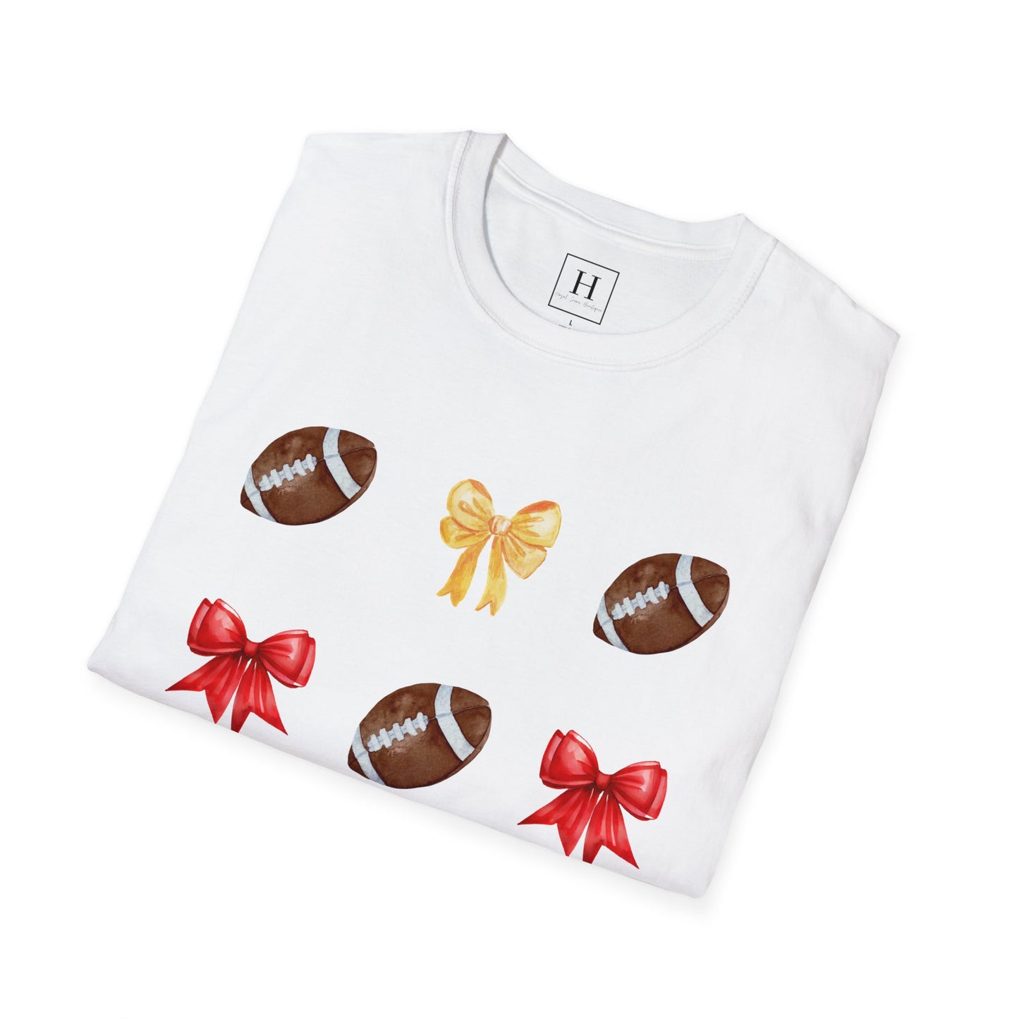 Bows & Football T-Shirt (Front Only)