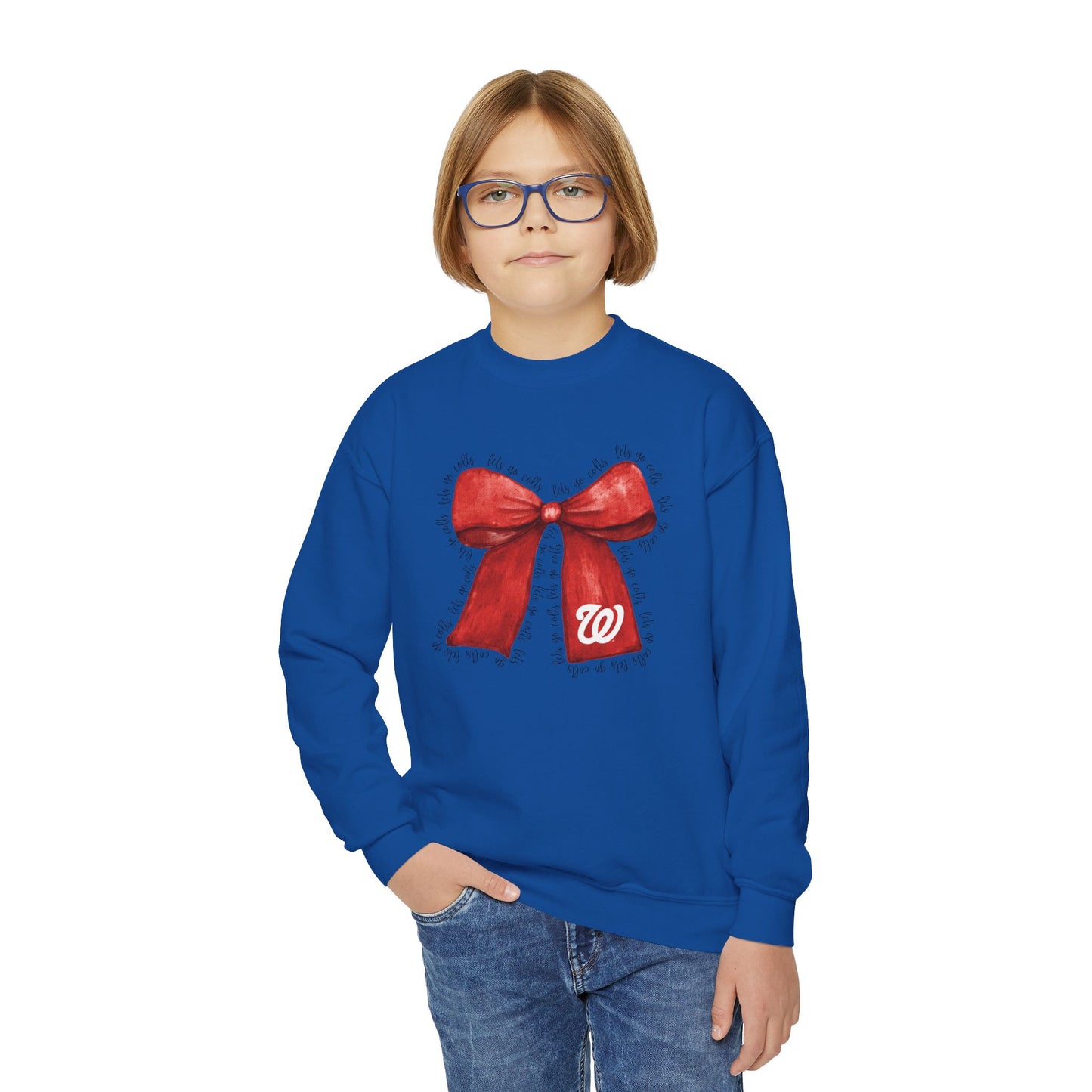 YOUTH - Let's Go Colts Bow - W Logo Unisex Sweatshirt