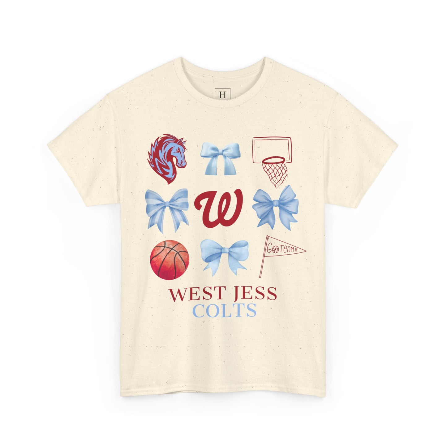 West Jessamine Colts Coquette Basketball Bows - Unisex Tee