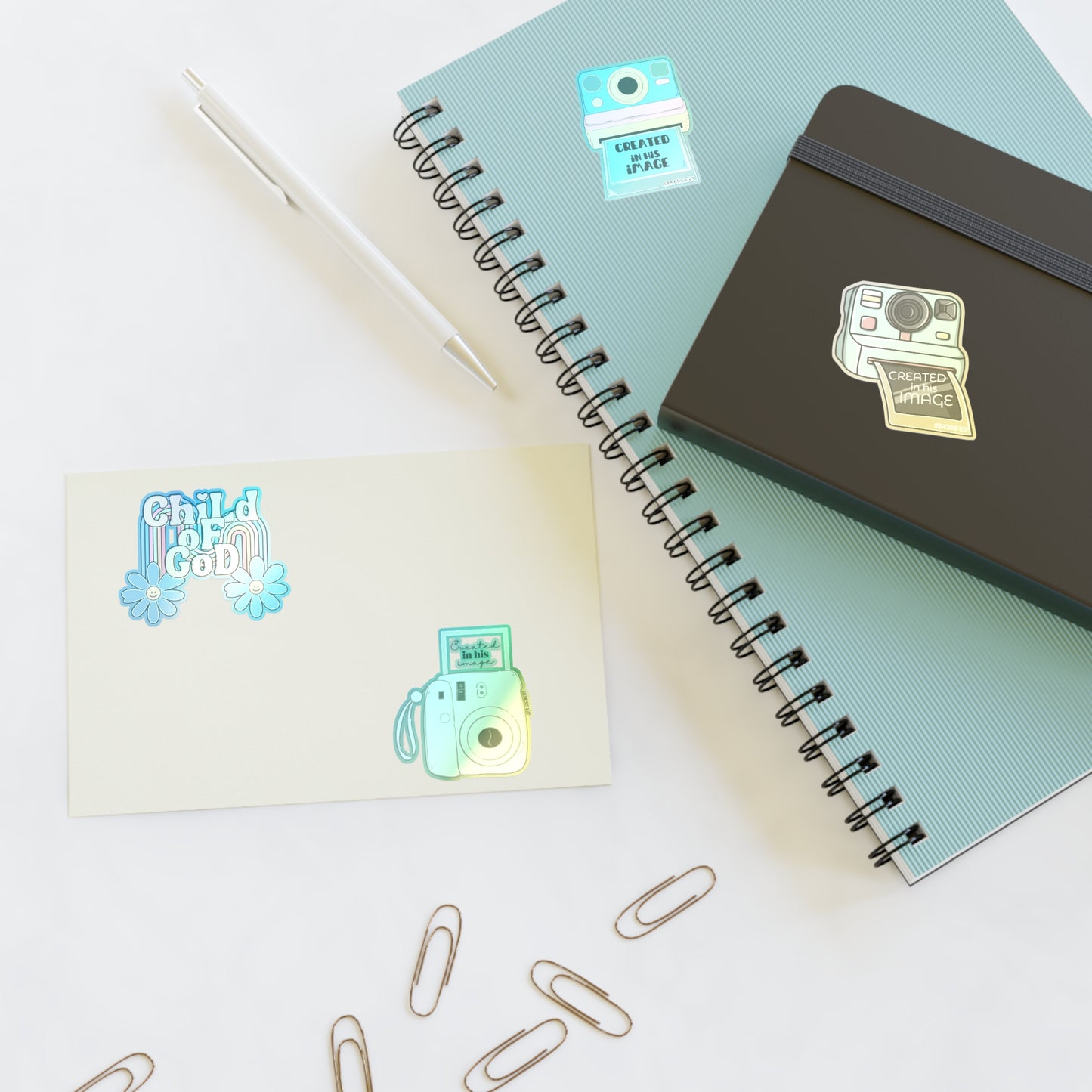 Created In His Image Polaroid Camera Christian Sticker Sheets