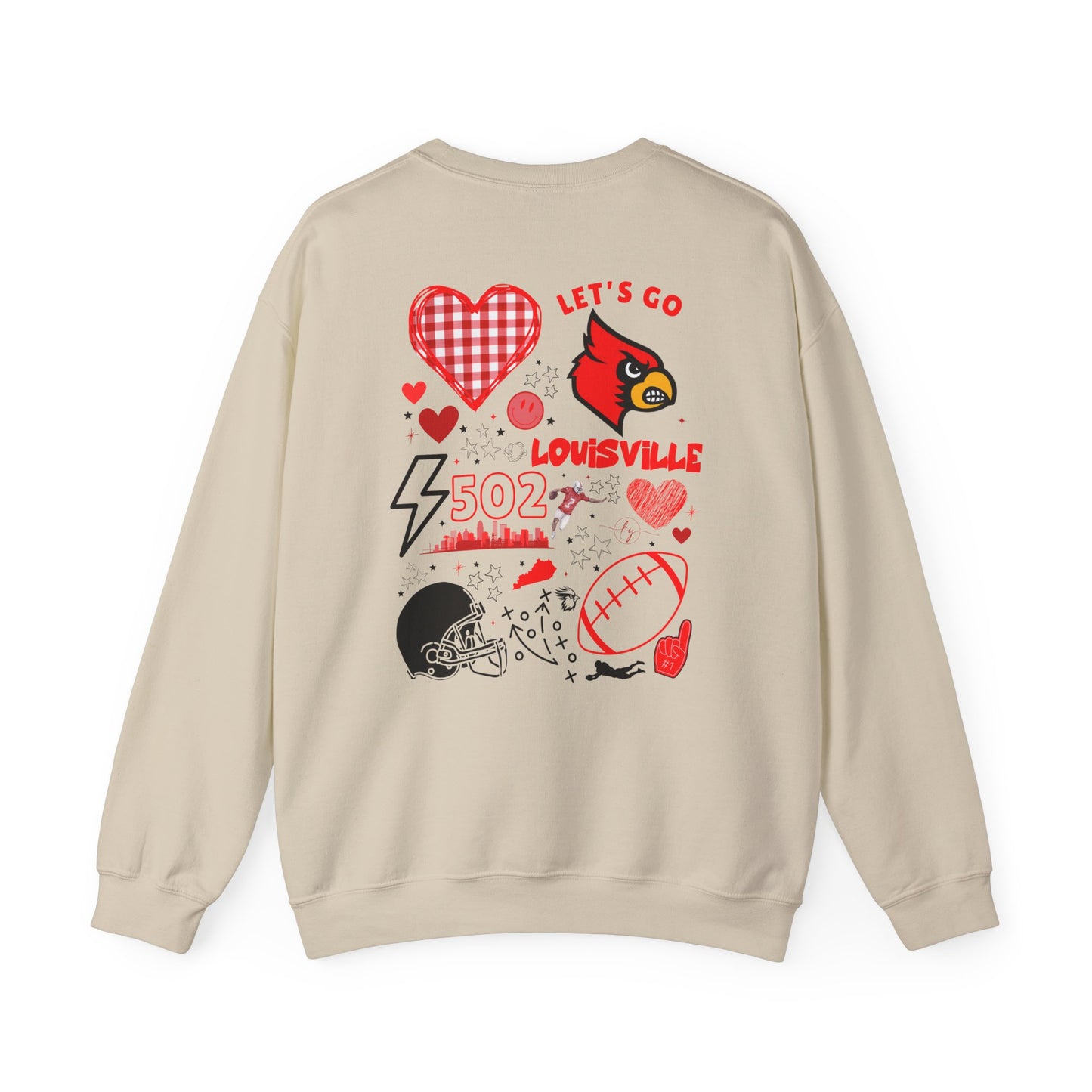 Louisville (502) Cardinals Sweatshirts (Front & Back)