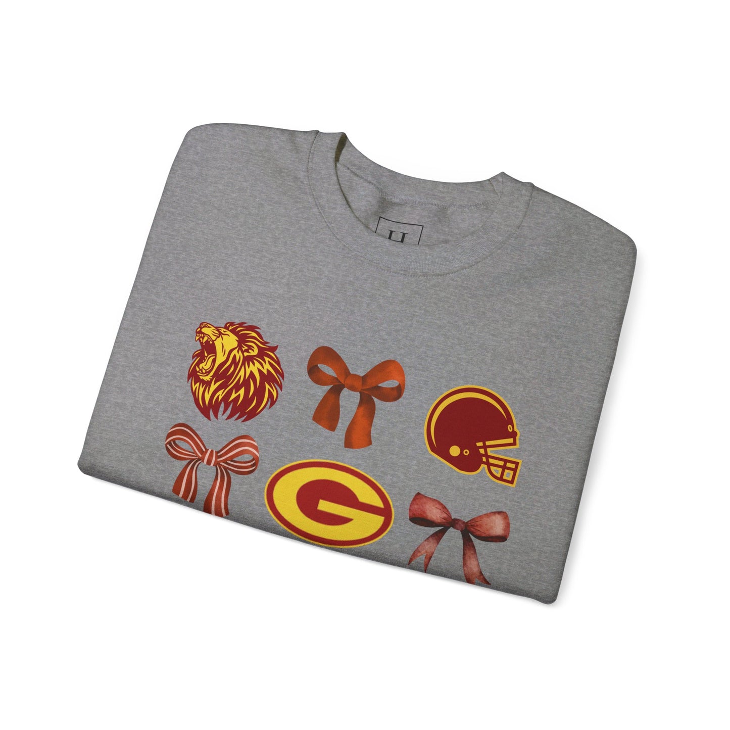 Garrard County High School Lions Bows & Football Sweaters (Front Only)