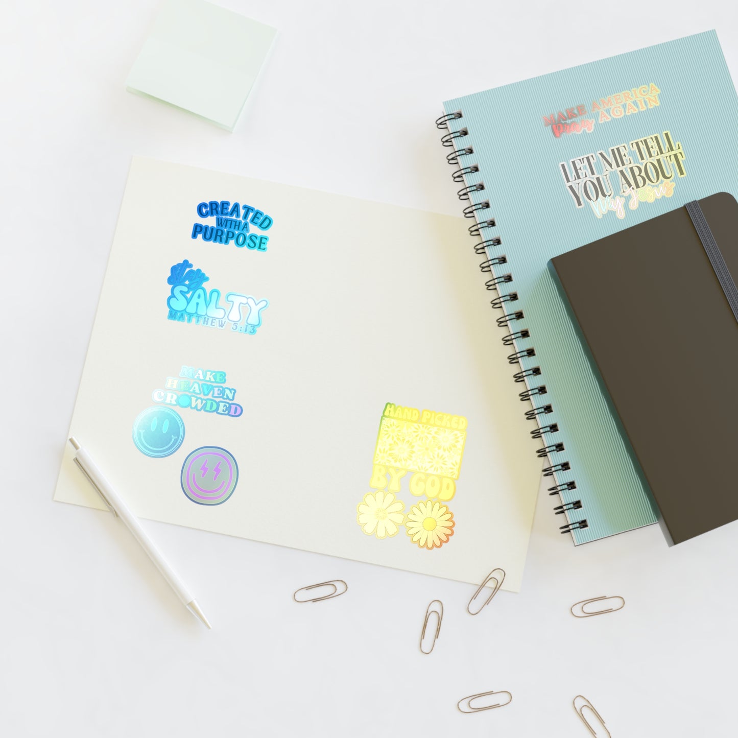 Christian Christian Sticker Sheets (Smiles, Flowers, and Quotes)