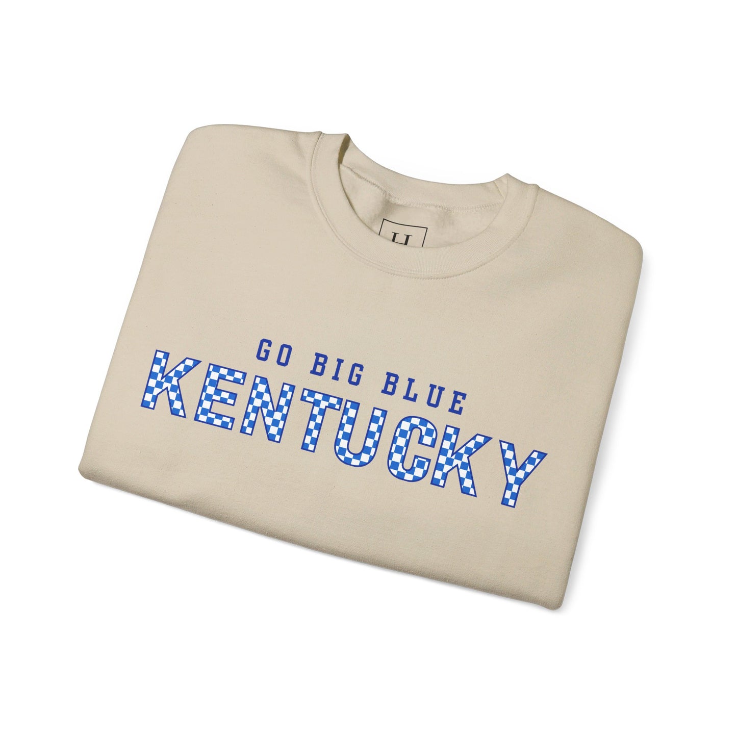 Go Big Blue Kentucky Wildcat Pride Retro Checker Sweater