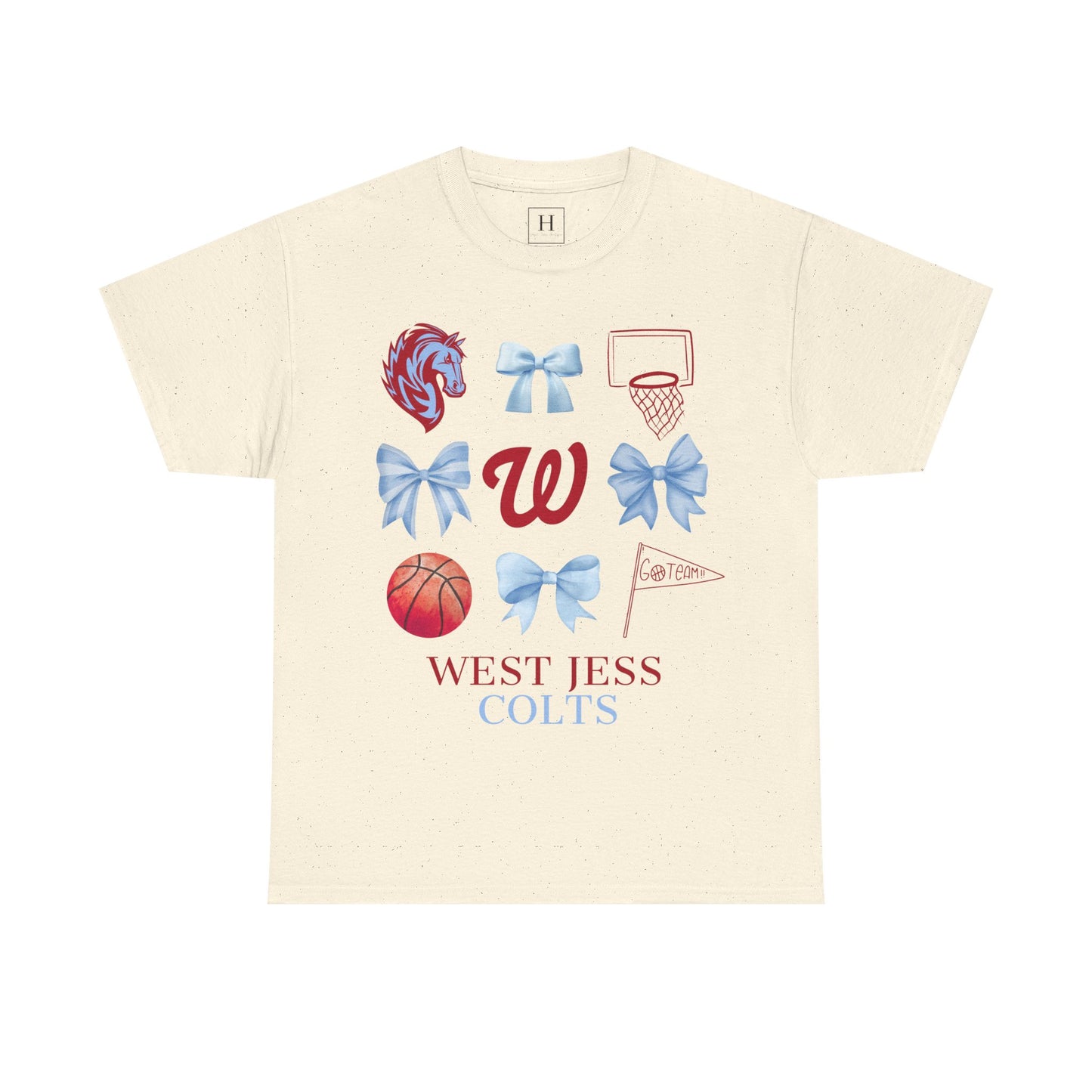 West Jessamine Colts Coquette Basketball Bows - Unisex Tee