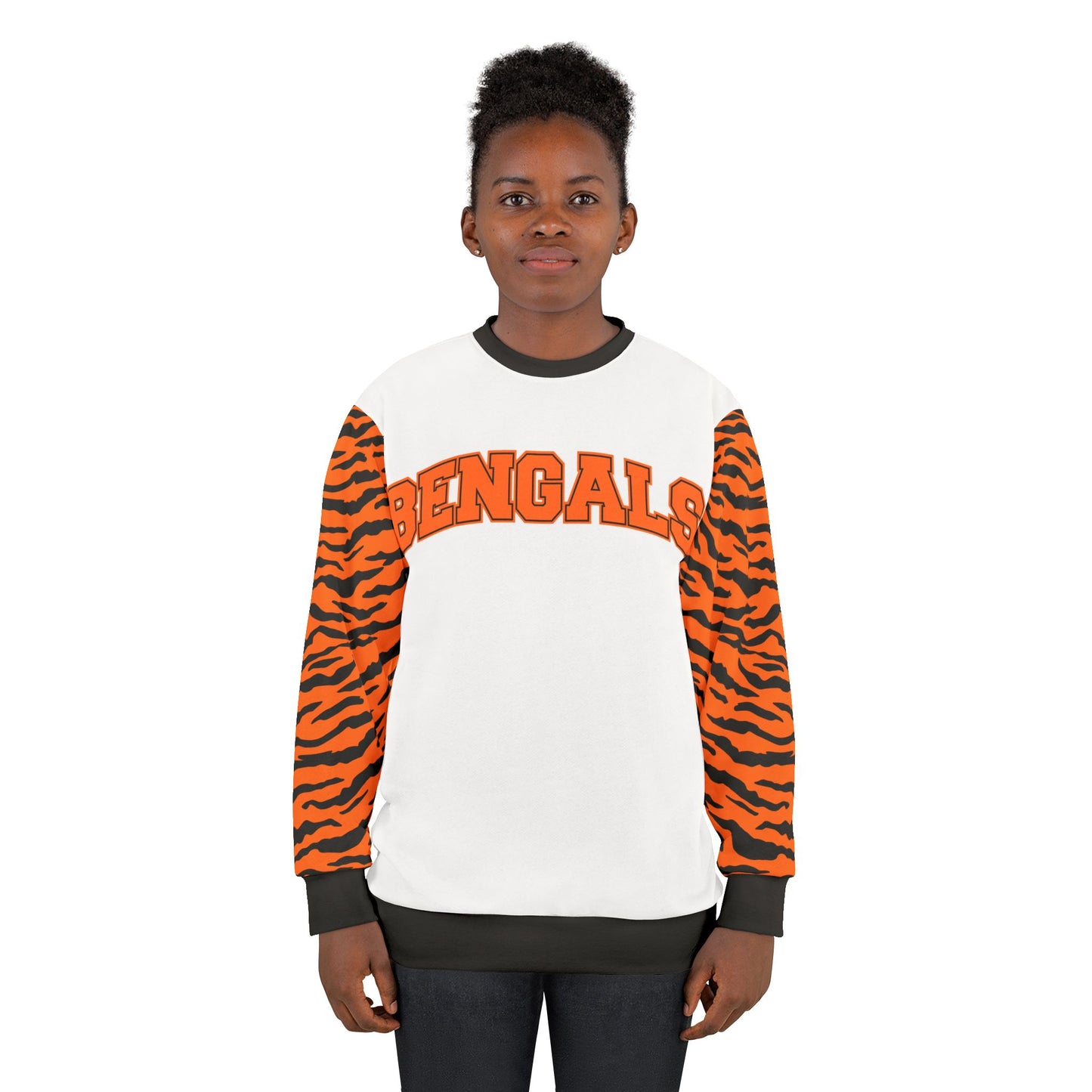 Cincinnati Bengals Tiger Print Sleeves Sweatshirt - AOP