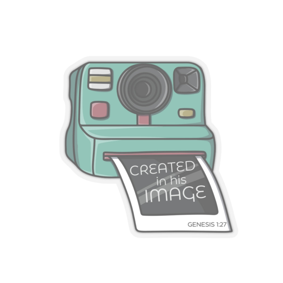 Created In His Image Christian Polaroid Camera Kiss-Cut Stickers