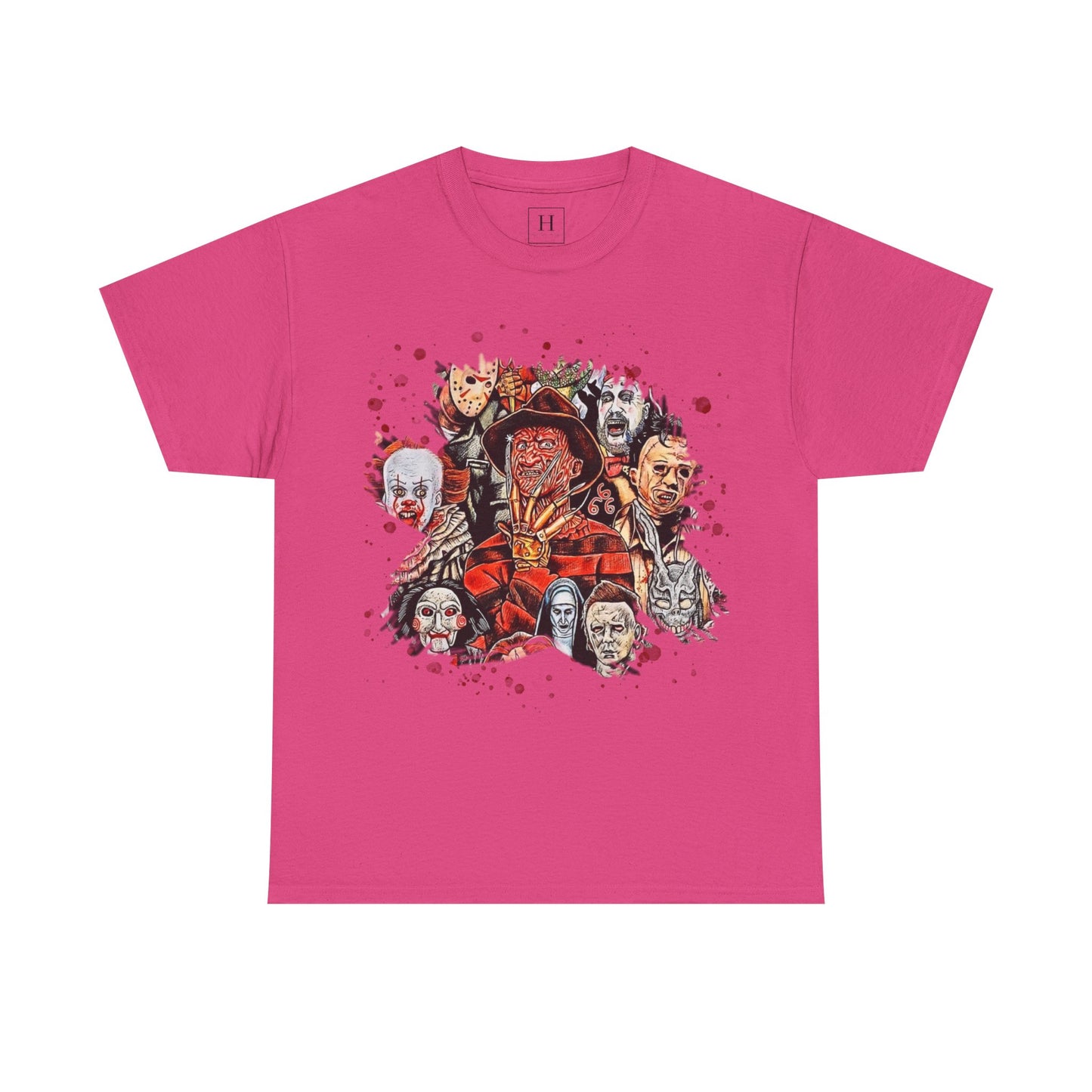 Halloween; Classic Horror Characters with Blood Splatter -- Unisex