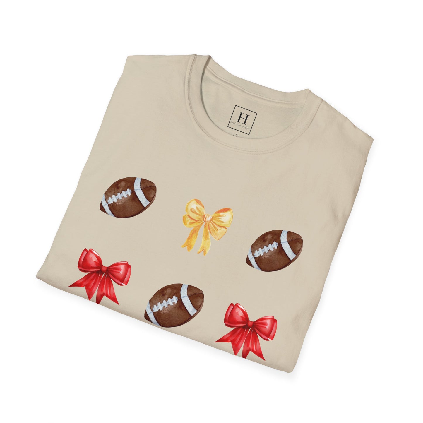 Bows & Football T-Shirt (Front Only)