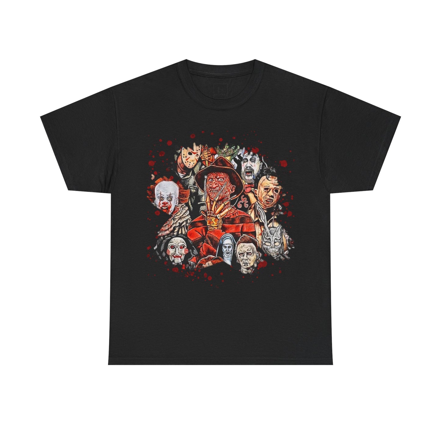 Halloween; Classic Horror Characters with Blood Splatter -- Unisex
