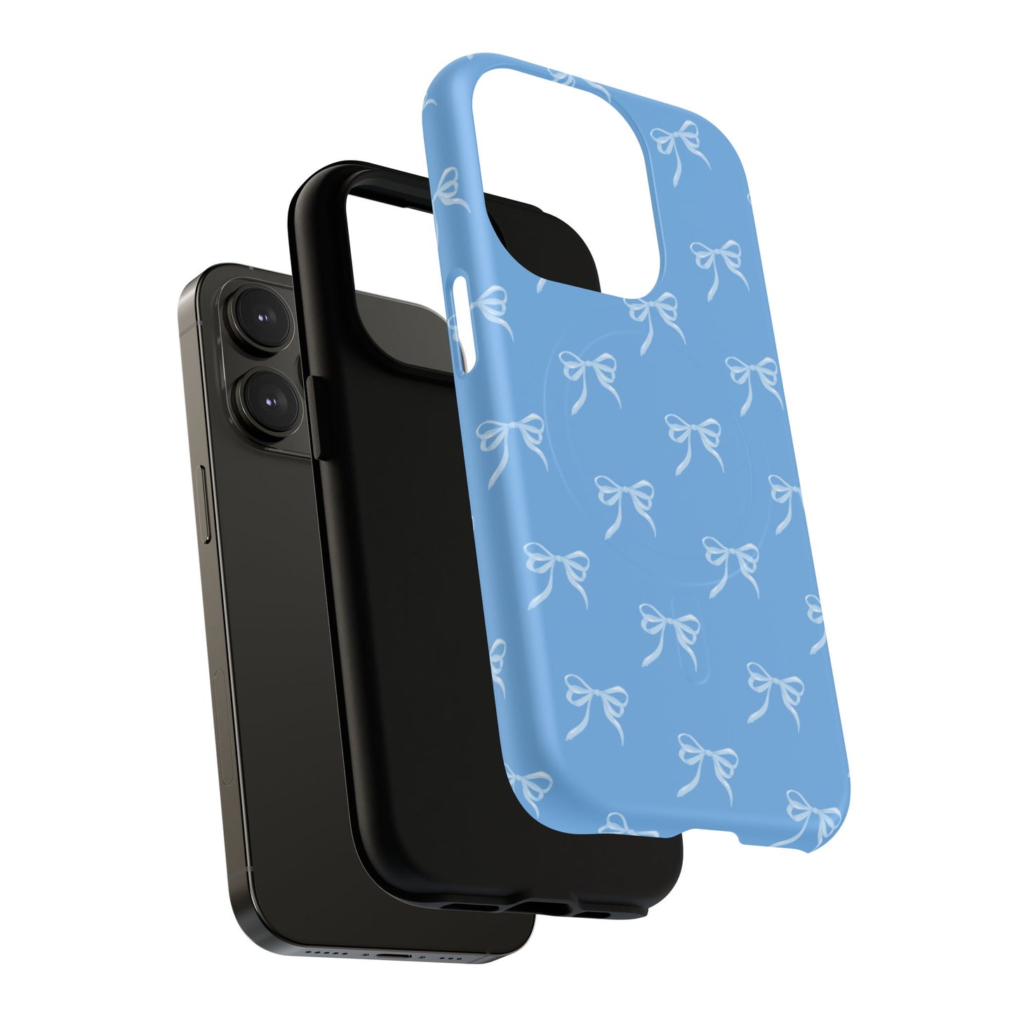 Blue Bow Coquette Design Tough Phone Case, Cute Phone Cover, Durable iPhone Case, Stylish Gift for Her