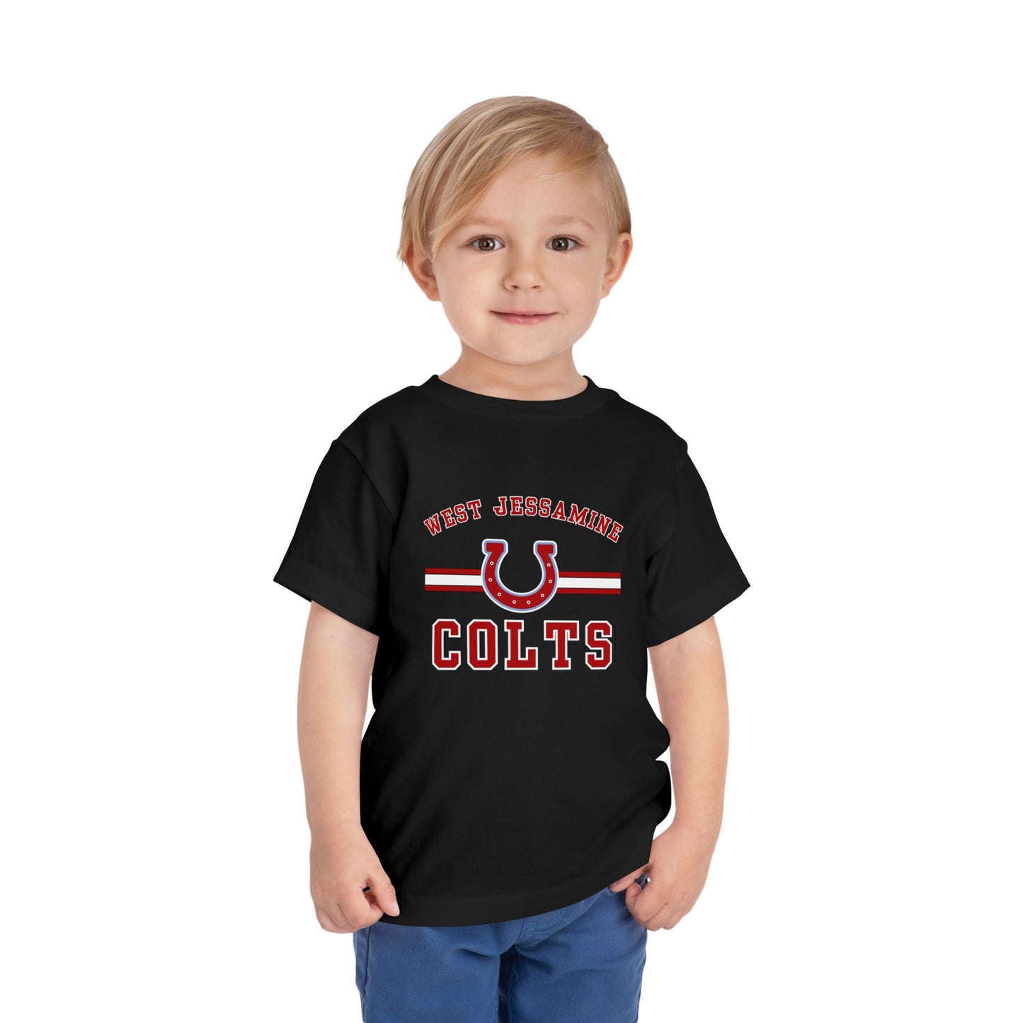 Toddler; West Jessamine Colts with Horseshoe- Unisex T-shirt