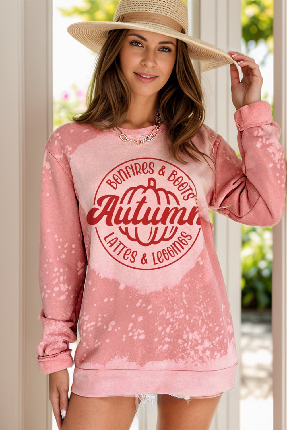 Autumn Letter Graphic Long Sleeve Sweatshirt