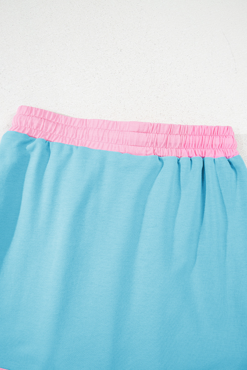 Bonbon Colorblock Edge Drop Shoulder T Shirt and Skort 2Pcs Set