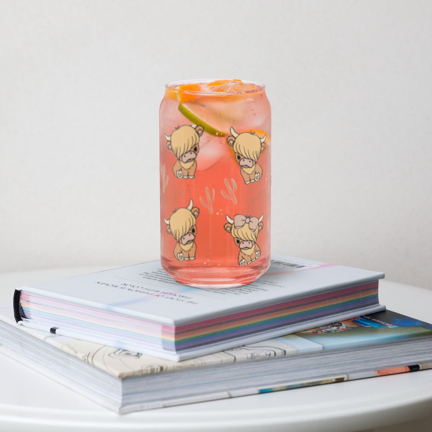 Cute Highland Cow Sipper Glass