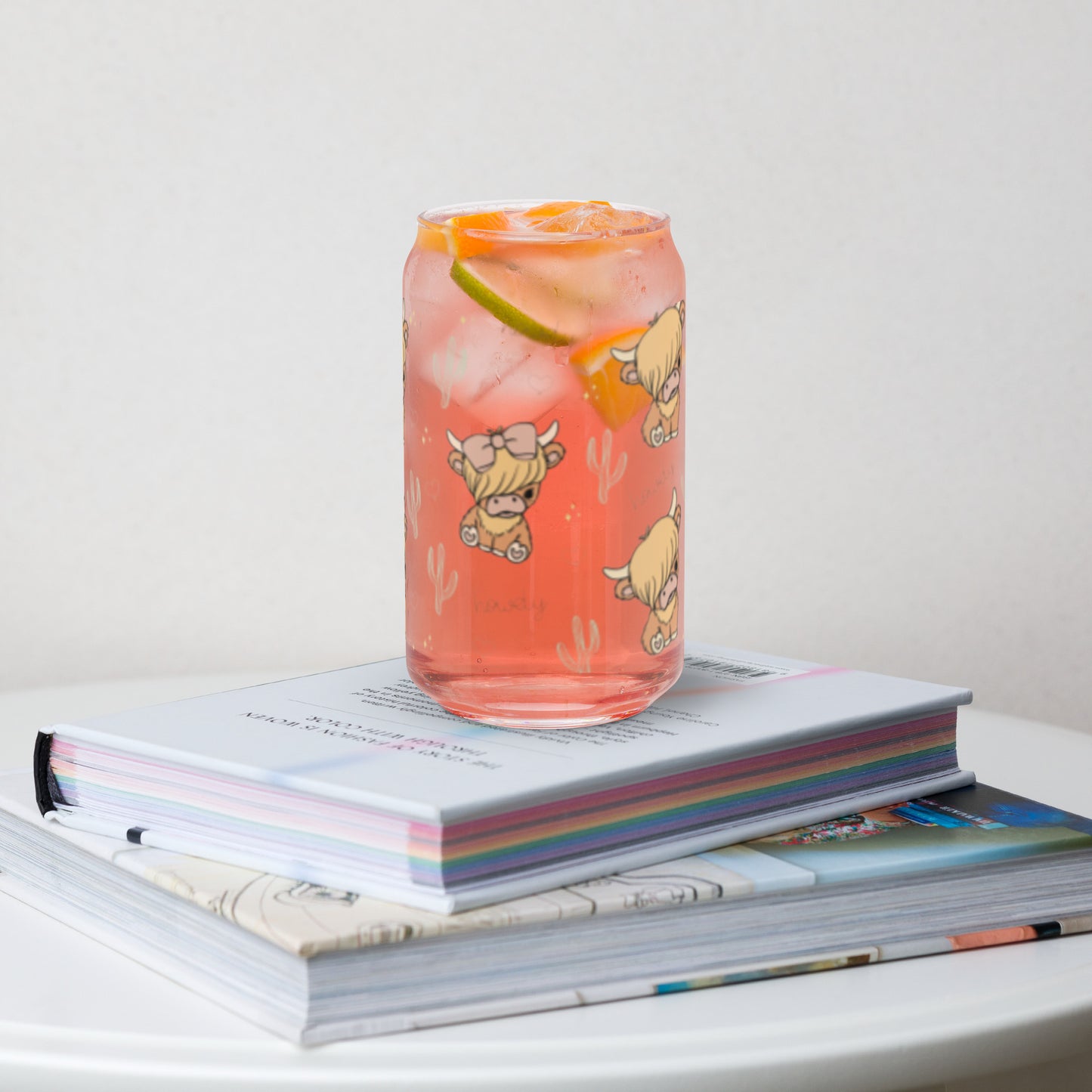 Cute Highland Cow Sipper Glass