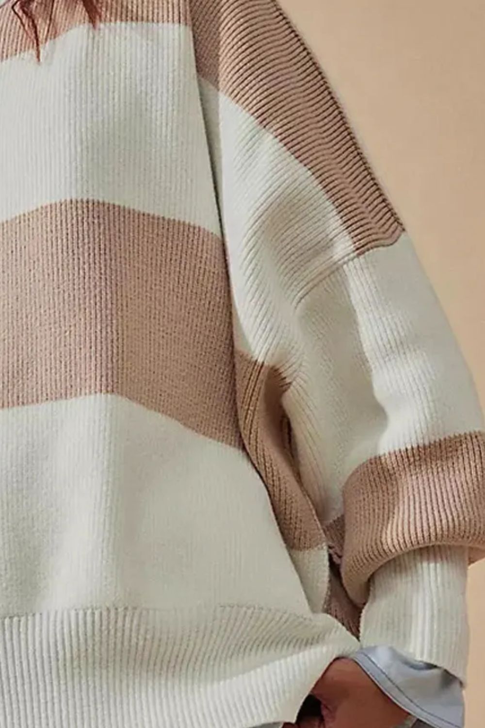 Color Block Round Neck Long Sleeve