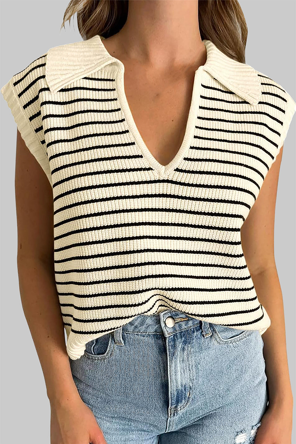 Striped Collared Neck Shirt