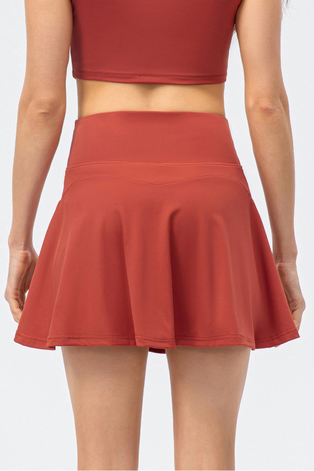 High Waist Wide Waistband Active Skort