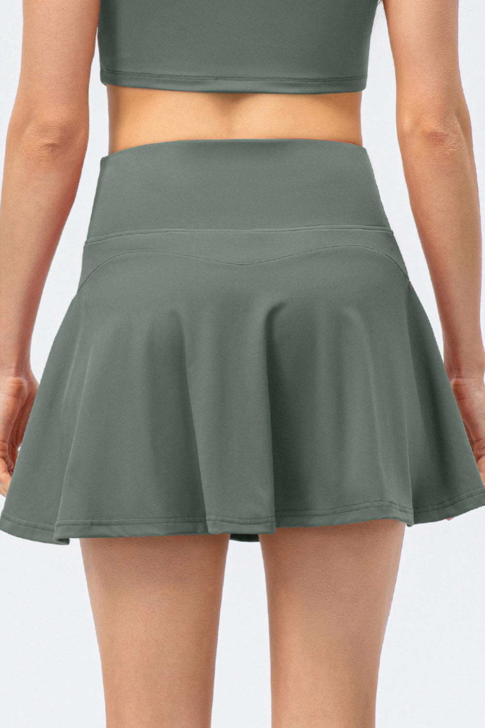 High Waist Wide Waistband Active Skort