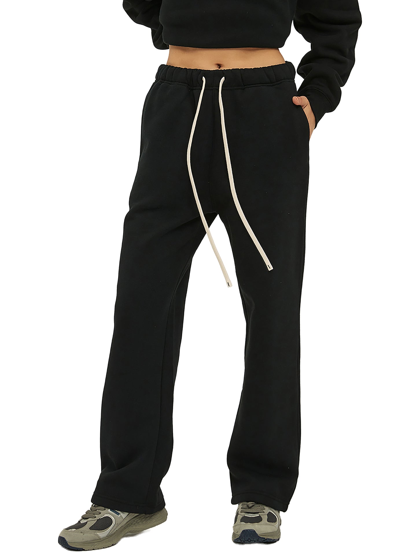 West Jessamine; COLTS with Horse - Unisex Solid Color Fleece Straight Leg Pants