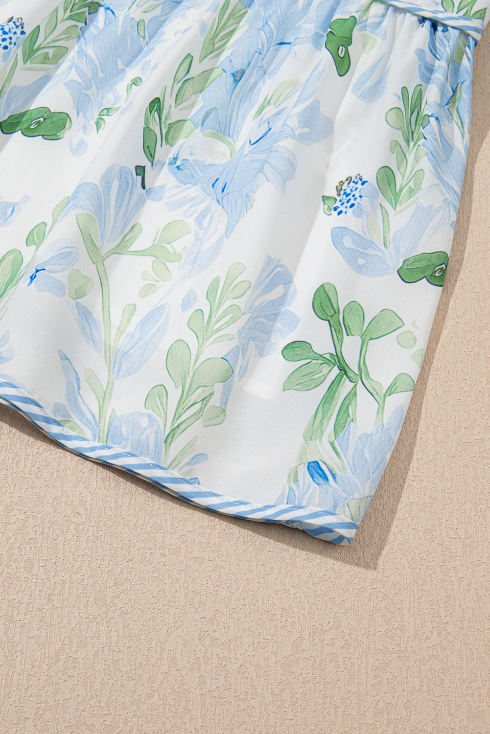 Orange Floral Contrast Edge Layered Short Sleeve Mini Dress