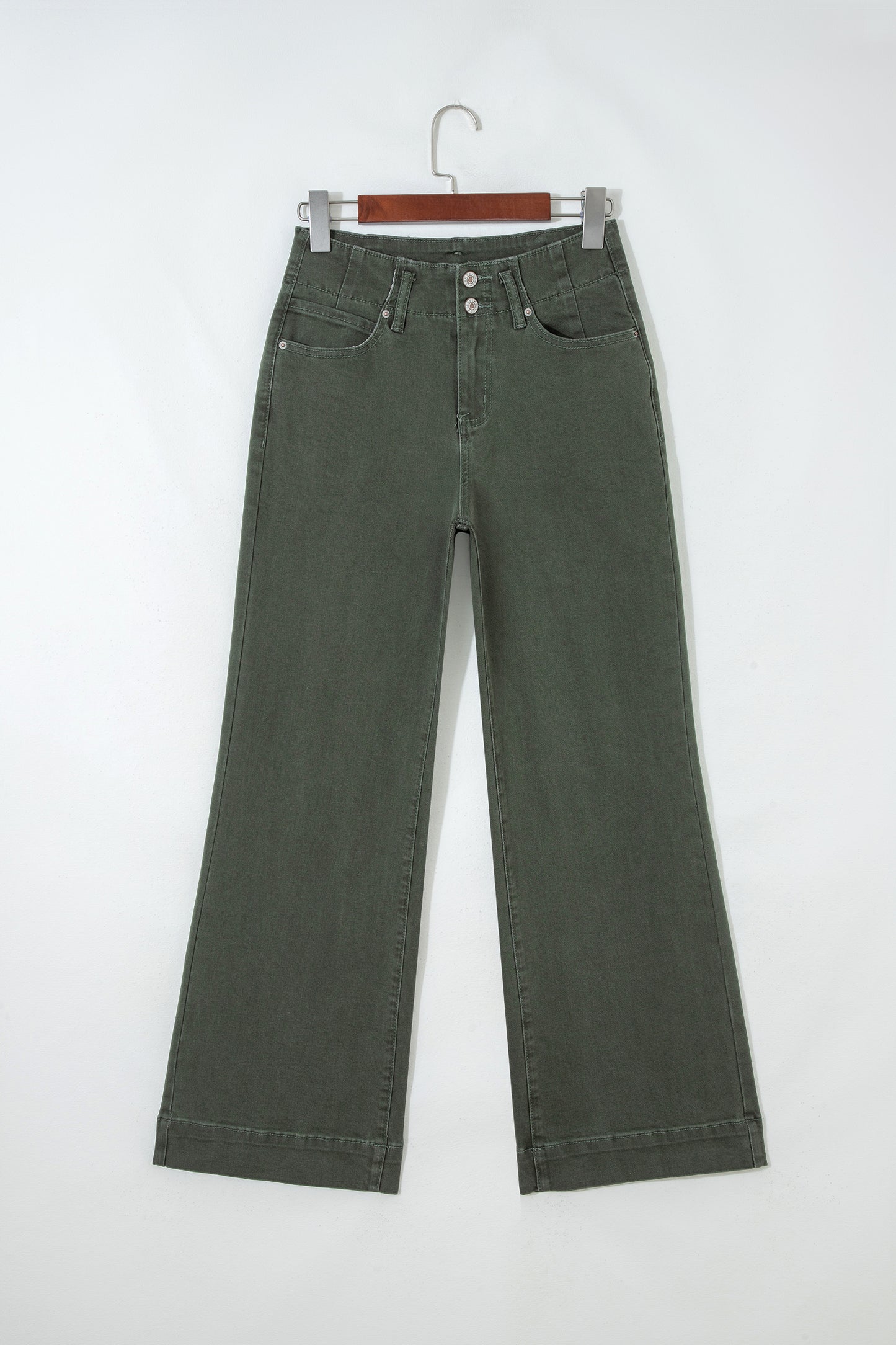 Bonbon 2-Button High Waist Flared Bottom Jeans