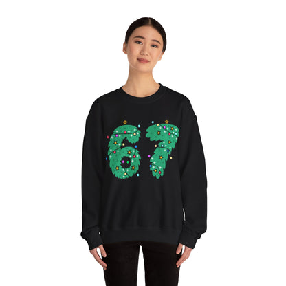 Wreath with Lights and Stars 6 7  - Christmas Sweatshirt - Unisex