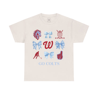 West Jessamine Colts Coquette Hockey Bows - Unisex Tee