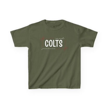 YOUTH --  West Jessamine COLTS coquette bow border - Unisex Tee