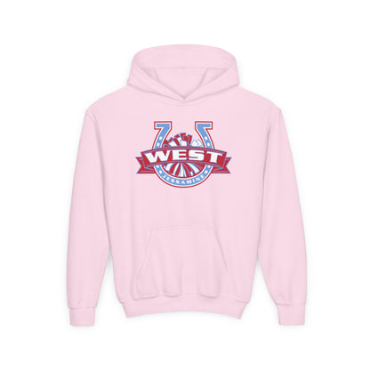 YOUTH Hoodie -- Cheerleading Unisex Tee - West Jessamine Horseshoe Logo with Poms