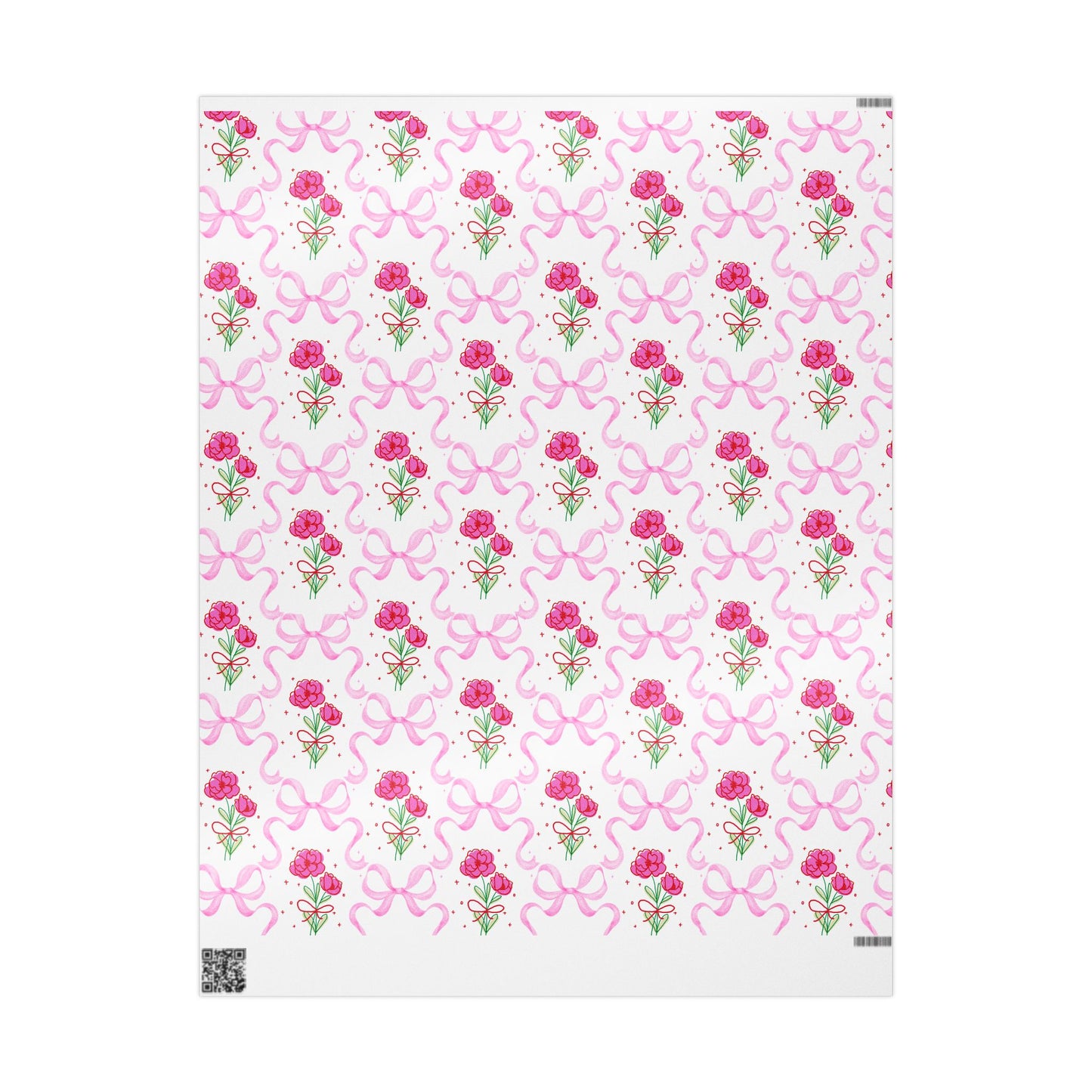 Pink Bows & Flower Wrapping Paper — Coquette Gift Wrap