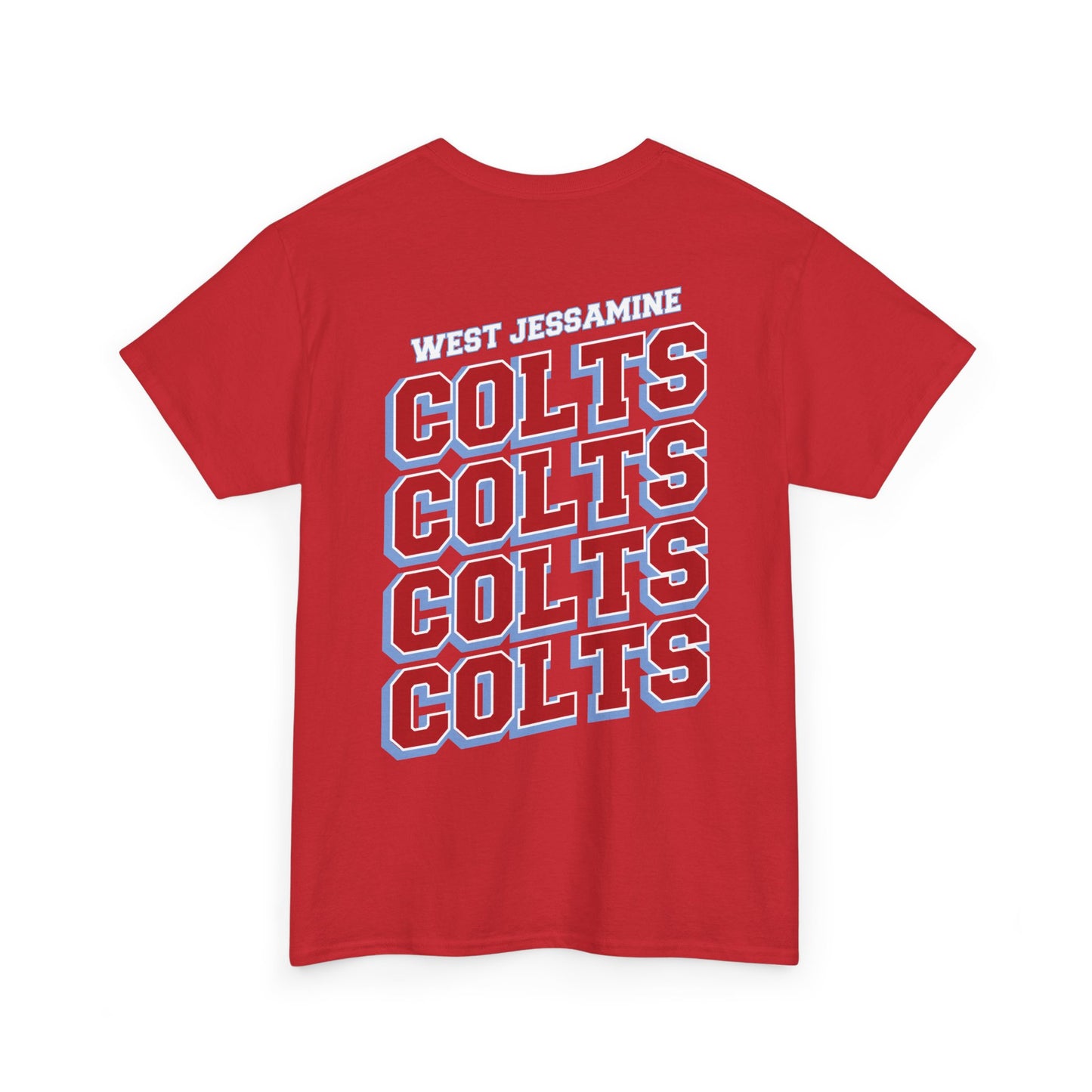 (W) Logo on Front; West Jessamine COLTS on Back —  Front & Back Unisex T-Shirt
