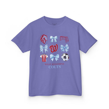 YOUTH --Soccer Coquette Bows Unisex Tee - West Jessamine
