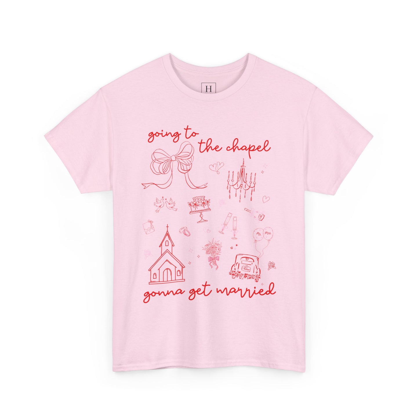 Going to the Chapel Bows & Chandelier Bridal Tee