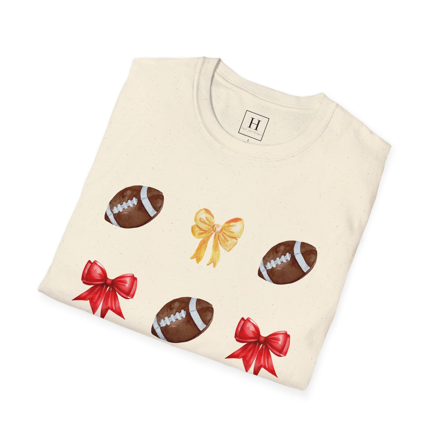 Bows & Football T-Shirt (Front Only)