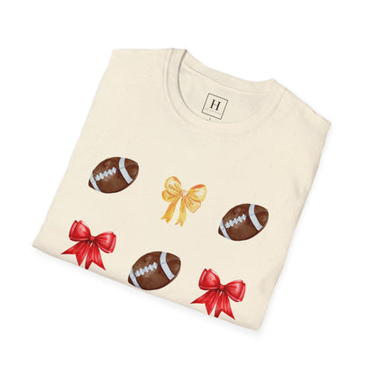 Bows & Football T-Shirt (Front Only)