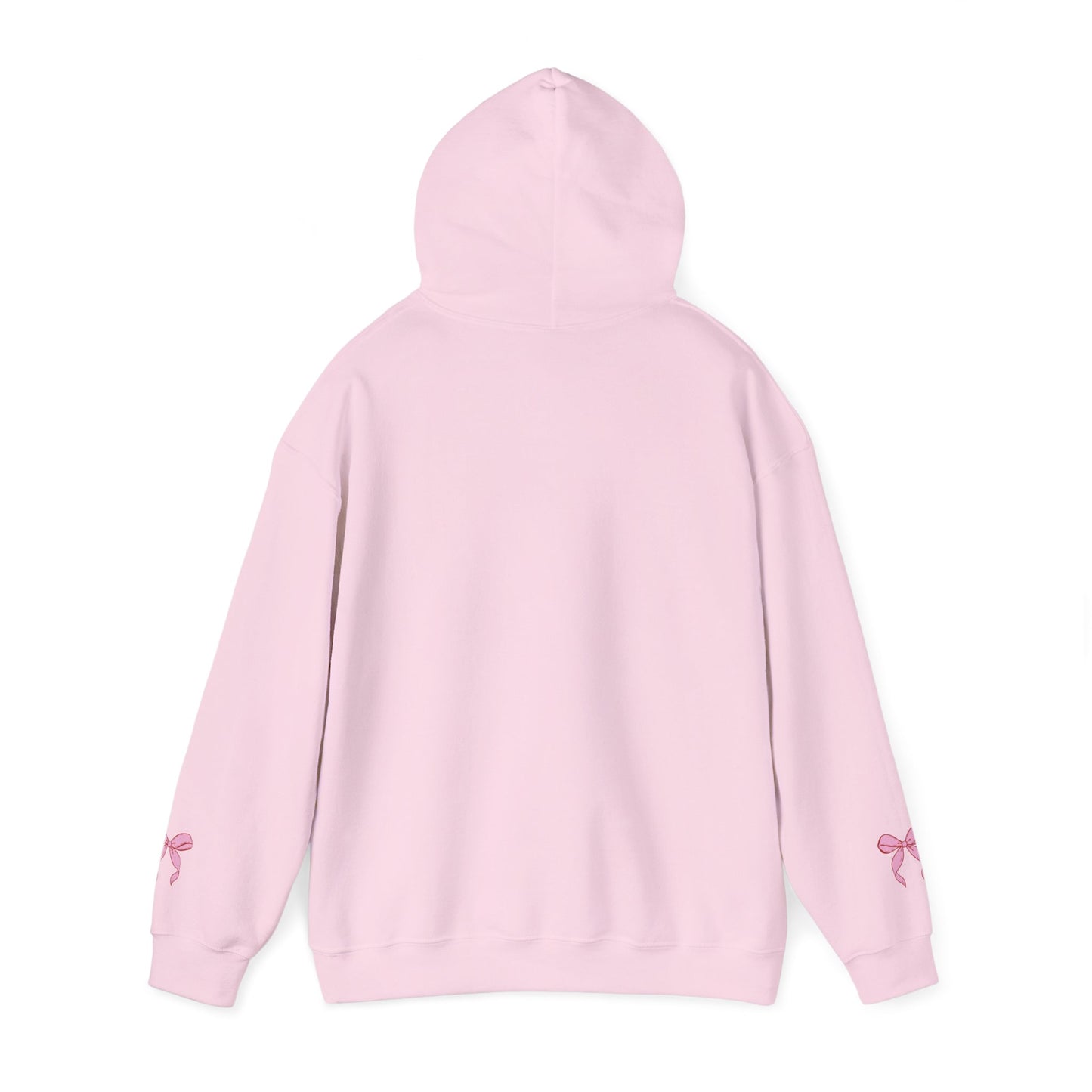 Coquette Pink Center Bow Pullover Hoodie with Bow Sleeves